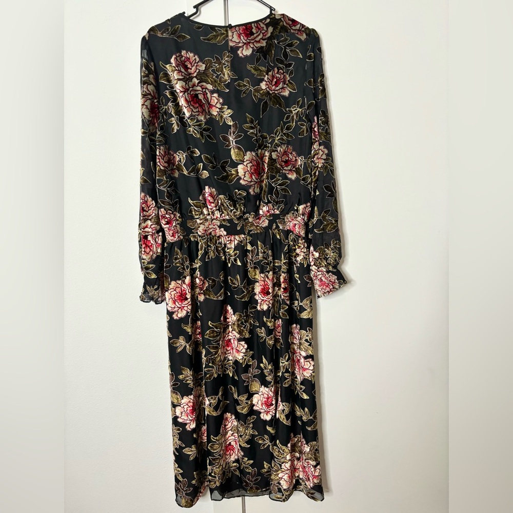 Vince Camuto Black Floral Long Sleeve Dress - Picture 4 of 10